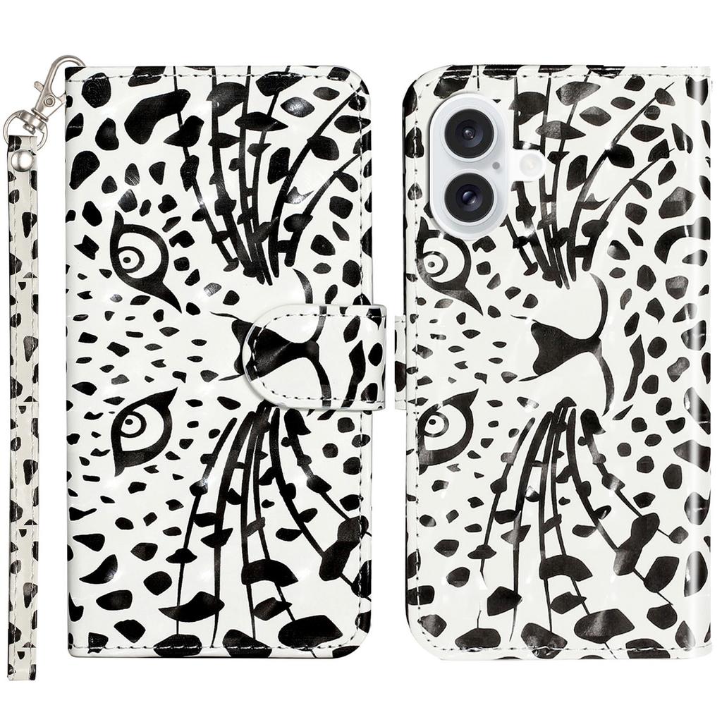For iPhone 16 Plus Case 3D Pattern Printed Leather Wallet Phone Cover Stand Bookstyle