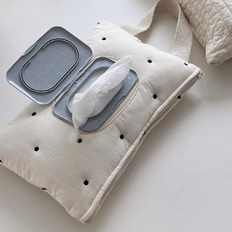 Ins Minimalistische Taschentuchbox mit Klappdeckel, Feuchttücheretui, Auto-Hängetasche, Papierhalter, Aufbewahrung, abnehmbare Serviettenaufbewahrung, Hängebox