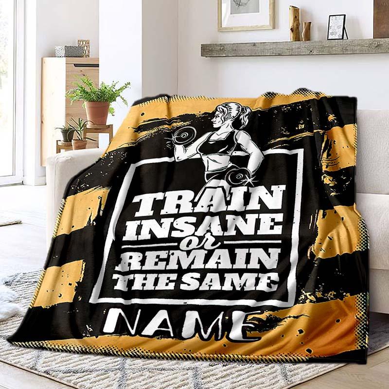 Exercise Customize Your Name Blanket Warm Comfortable Soft Blanket For Chair Office Sofa Bed Sofa Office Camping Suitable For Gifting Relatives And