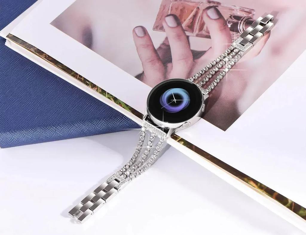 22 mm 20 mm Damen-Diamantarmband für Samsung Galaxy Watch 6 5/Pro 4, klassisches Armband 40 mm 44 mm 45 mm 42 mm 43 mm 47 mm, Active 2