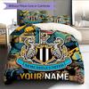 Custom Name Newcastle United Pattern Bedding Quilt Set Home Decoration Gift (1 * Duvet Cover + 2 * Pillowcase Without Core)