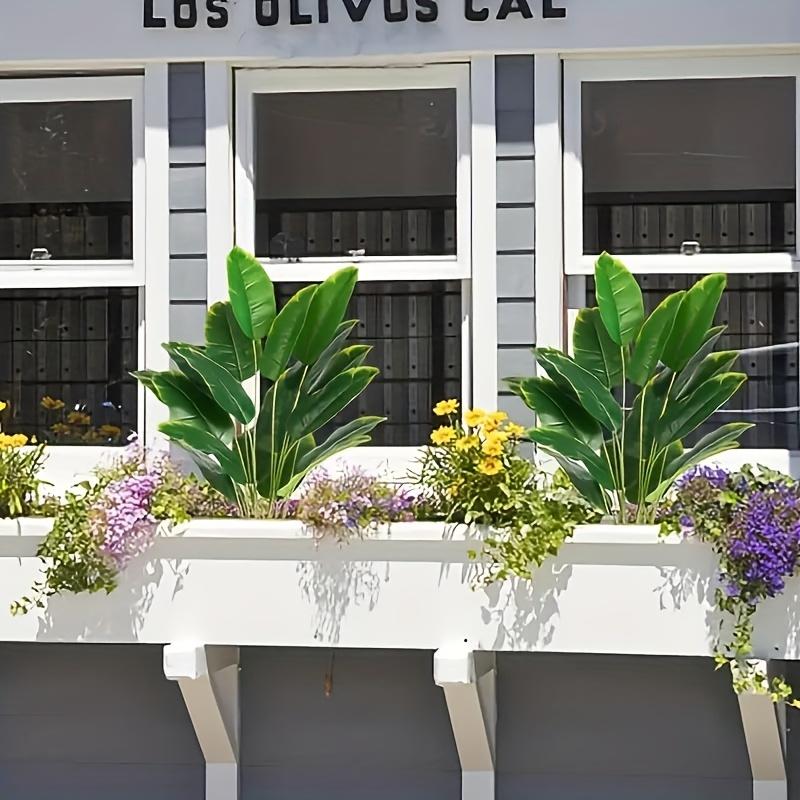 2pcs Large Realistic Artificial Bird of Paradise Plants UV Resistant No Fade Fake Banana Leaf Palm Tree for All Season Decor