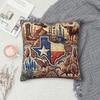Vintage Texas Lone Star Quadratische Kissenhülle Polyester Leinen Samt Bedruckt Reißverschluss Dekorative Kissenhülle Auto Kissenbezug