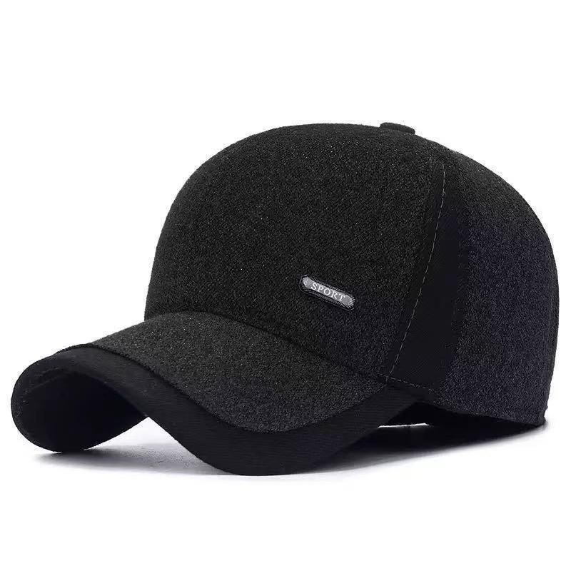 Hat Men's Fleece Warm Winter Dad Grandpa Head Ear Protector Old Peaked Cap Baseball Cap