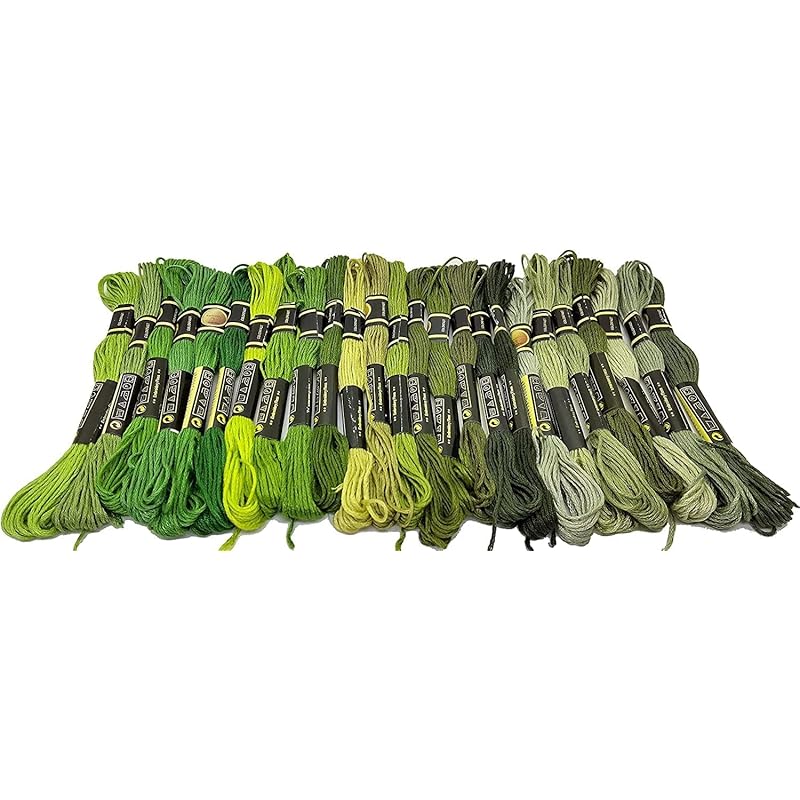 

Temari Cat Shop cotton polyester #25 embroidery thread Same color number as DMC set by color Green E, 25 pieces set cross stitch Misanga [product]