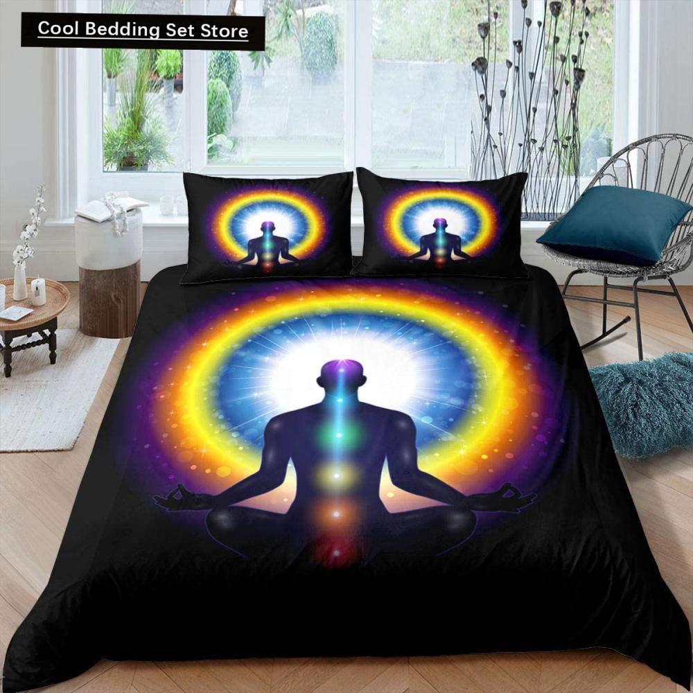 Bohemian King Queen Duvet Cover Yoga Comforter Cover Chakra Meditation Hamsa Eye Bedding Set Exotic Boho Polyester Quilt Cover
