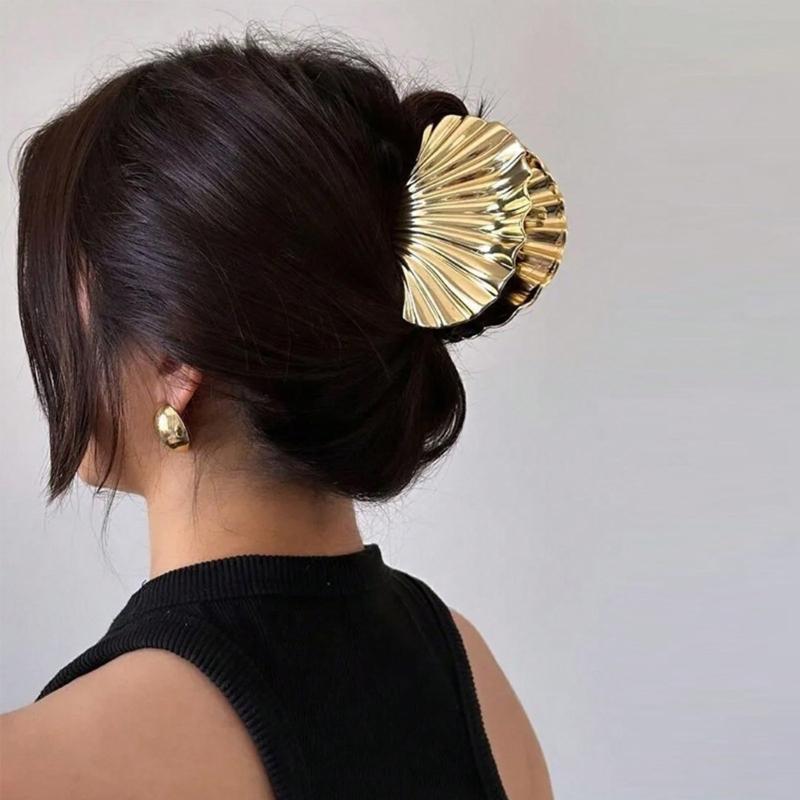 Ocean Theme Shell Design Hair Claw Clip Plastic Hair Styling Accessory For Women Girl Updos Buns Hair Decoration