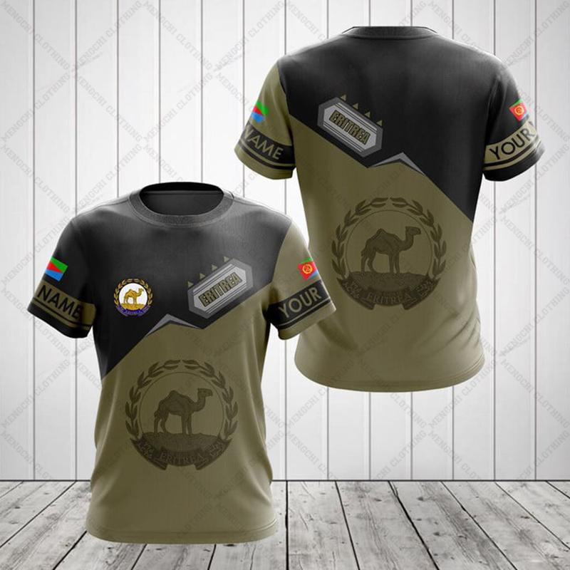 Customized Summer Casual Eritrea Flag Graphic T-shirts Men's Fashion E-Sports Jersey Soft Short Sleeve Tops Fast Dry Sportswear