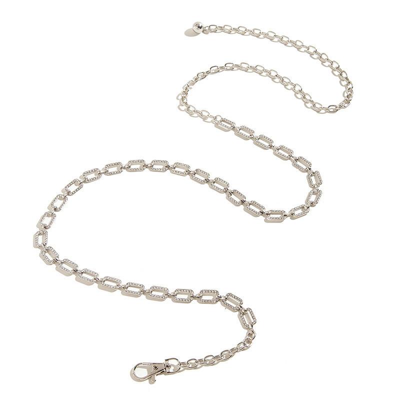 Diamond Hole Square Waist Chain Metal Accessories Dress Waist Chain Decoration