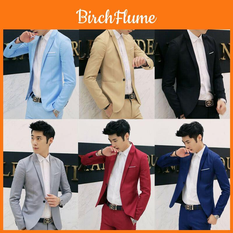 Giacca Blazer Slim Fit a Un Bottone Cappotto Formale da Lavoro In 7 Colori**