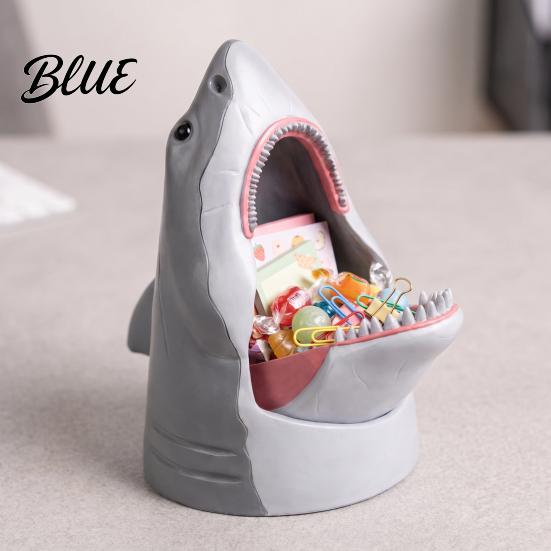 Shark Themed Box Storage Box Head Jewelry Desk Organizer Snack Bowl Candy Container Desktop Decorative