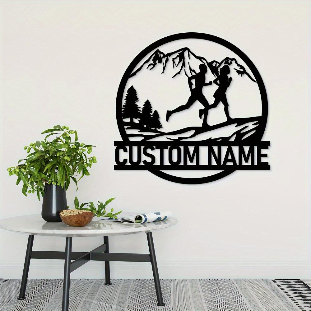 Personalized Metal Sign Custom Running Silhouette Indoor Outdoor Garden Home Wall Art Gift