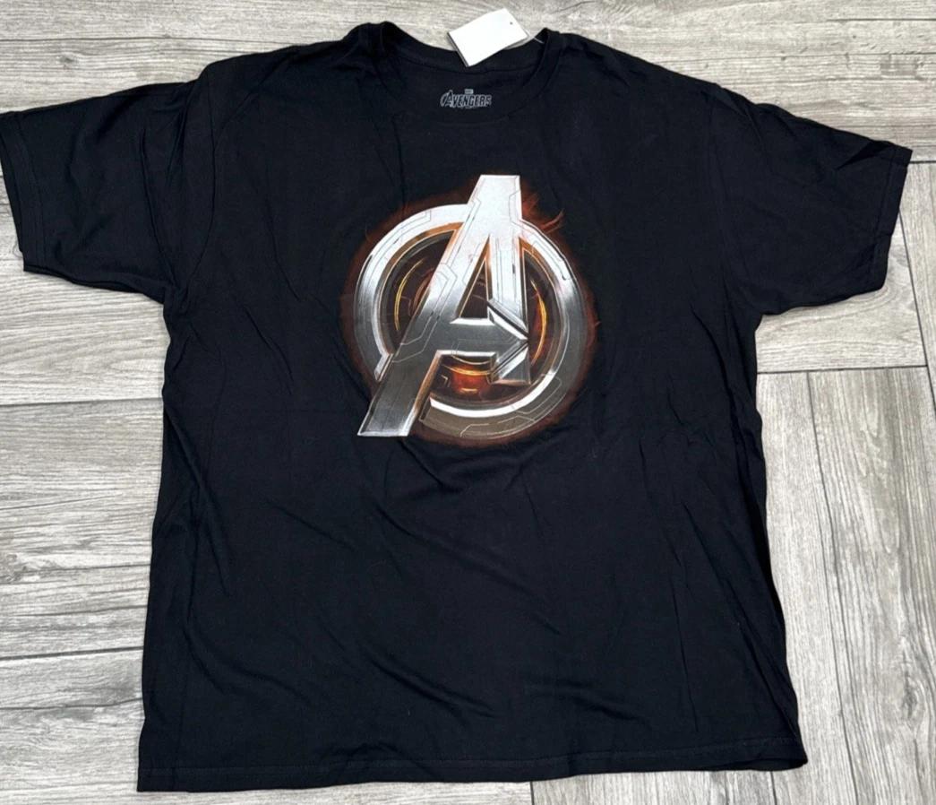 2015 Avengers Age Of Ultron Metallic Look Logo Licensed Marvel T-Shirt Size XL 2XL