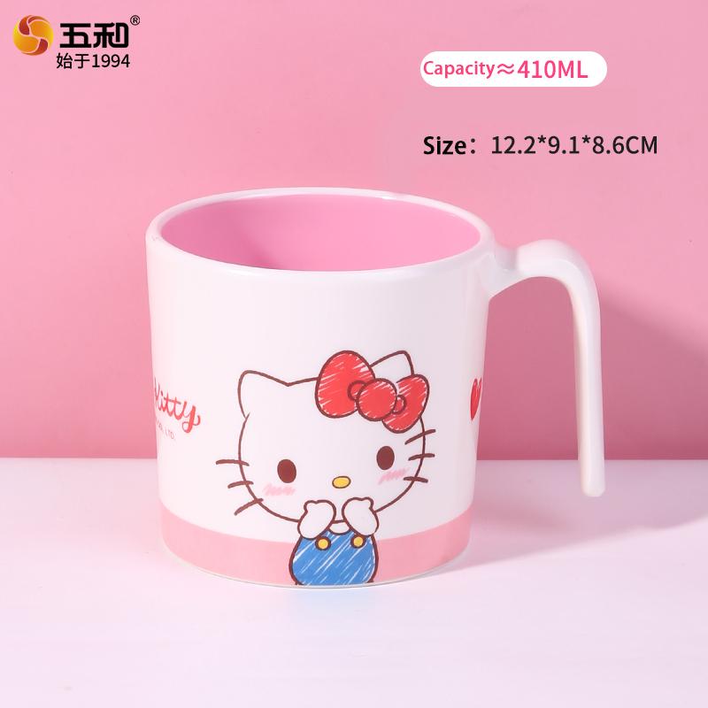 Для Sanrio Hello Kitty Посуда Завтрак Рисовая миска Безопасная и термостойкая Тарелка Чашка Ложка Меламиновая посуда для столовых приборов Миска