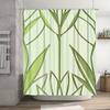 Modern Green Leaf Shower Curtain Elegant Water Proof Fabric For Bathroom Decor