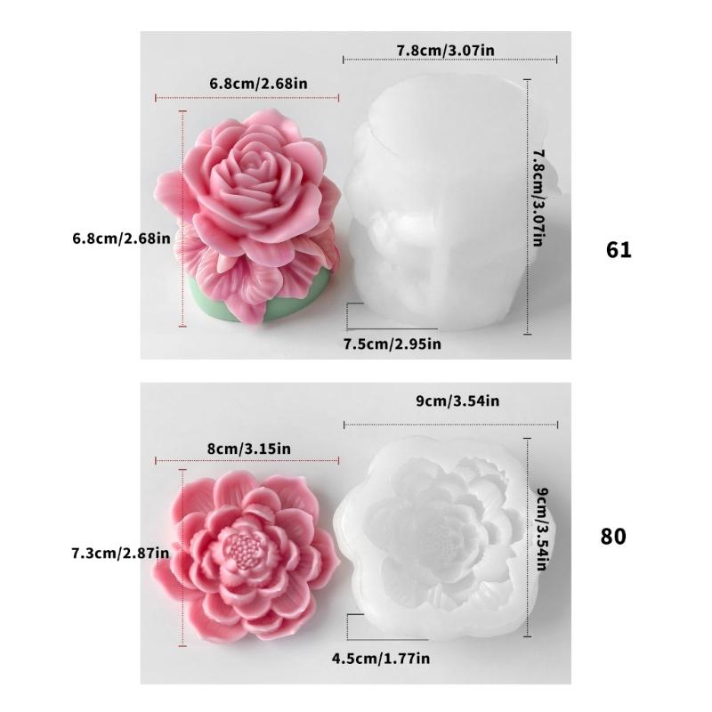 Food Grade Silicone Florals Shaped Candle Making Mould For Home Decoration Craft