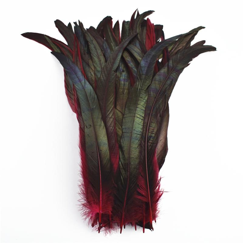 100Pcs Natural Rooster Feathers for Decoration 25-35cm 10-12" Chicken Pheasant Carnival Handicraft Accessories Decor For Clothes