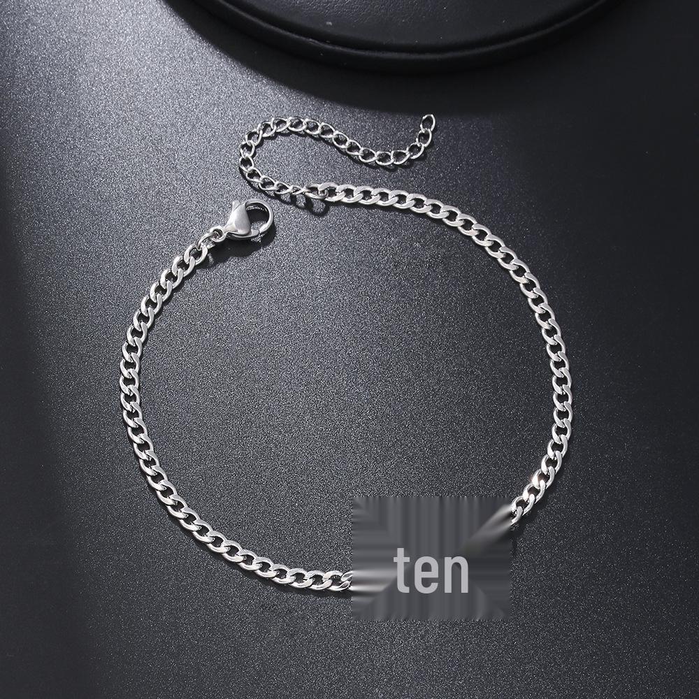Geometric Stainless Steel Triangle NK Chain Bracelet with Cross & Love Charms for Men & Women