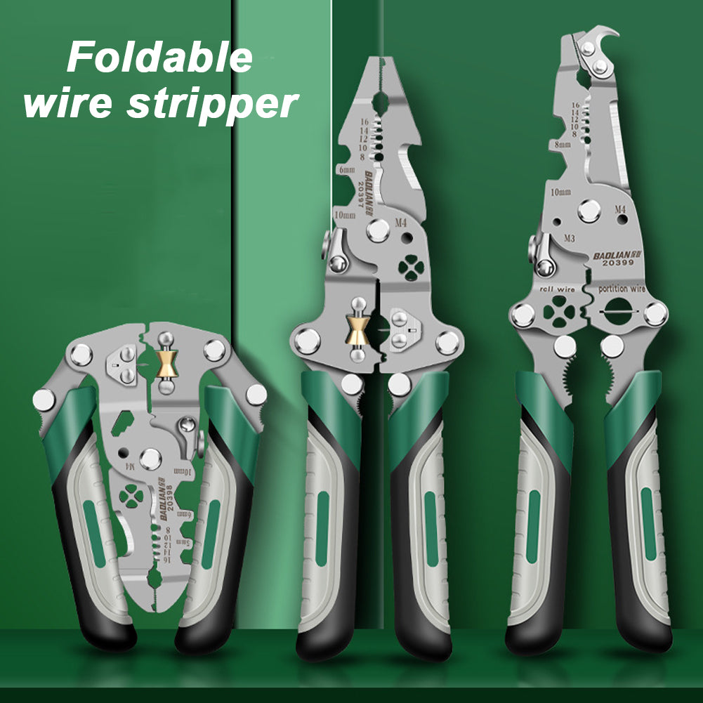 Multifunctional Wire Stripper Crimper Foldable Cable Cutter Pliers Professional Electrical Wire Stripping Tool Wire Stripper