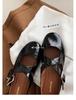Studiolee Cross Strap Silver Round Head Soft Leather Mary Jane Women's Shoes Light Mouth Flat Shoes