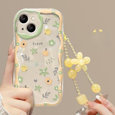 Applicable To Apple 15 Mobile Phone Case IPhone 14/13promax3 Full Screen Floral Chain 11/12 Transparent Silicone