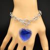 18K Gold-Plated Peach Heart Crystal Necklace for Women