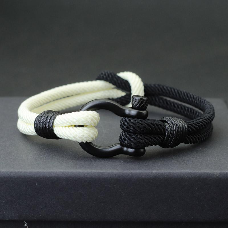 Concentric Knot Men Bracelet Blue Yellow Braclet Detachable Stainless Steel Horseshoe Clasp Ukrainian Flag Color Braslet Homme