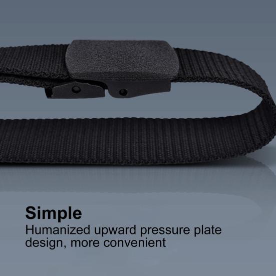 Men Nylon Belt Solid Color Holeless Design Waistband Adjustable Length None Metal Buckle Jeans Belt Costume Accessories