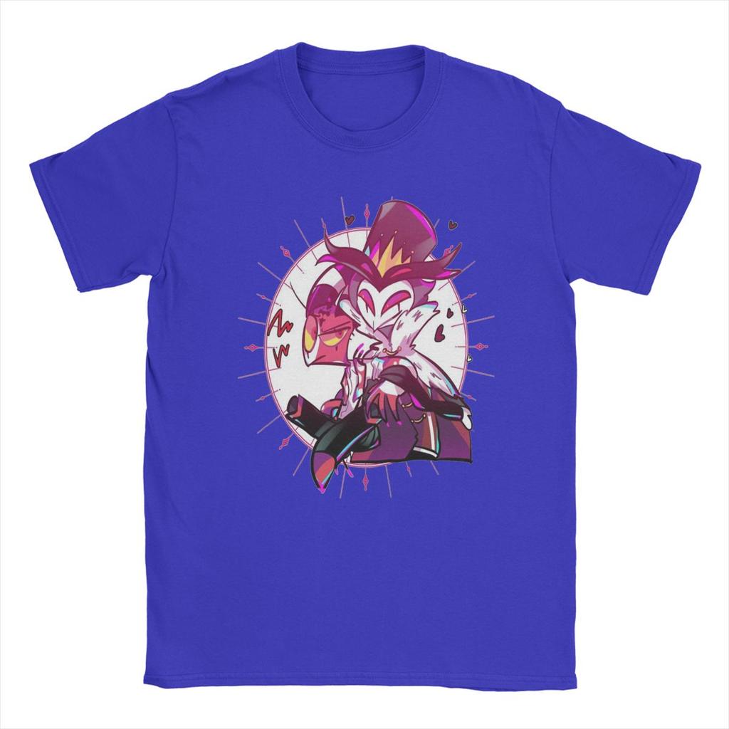Stolas Helluva-Boss Cartoon Men T Shirts Creative Tees Short Sleeve Crewneck T-Shirts 100% Cotton Gift Idea Tops