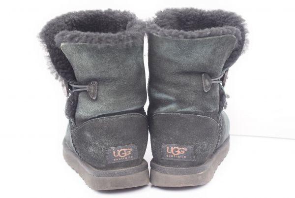 UGG Lammfellstiefel Schwarz 23.0 Bailey Button Short Schaffell(GEBRAUCHT)