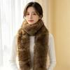 Imitation Mink Fur Fluffy Scarf Warm Winter Plush Scarf Elegant Shawl Wrap  Office Ladys