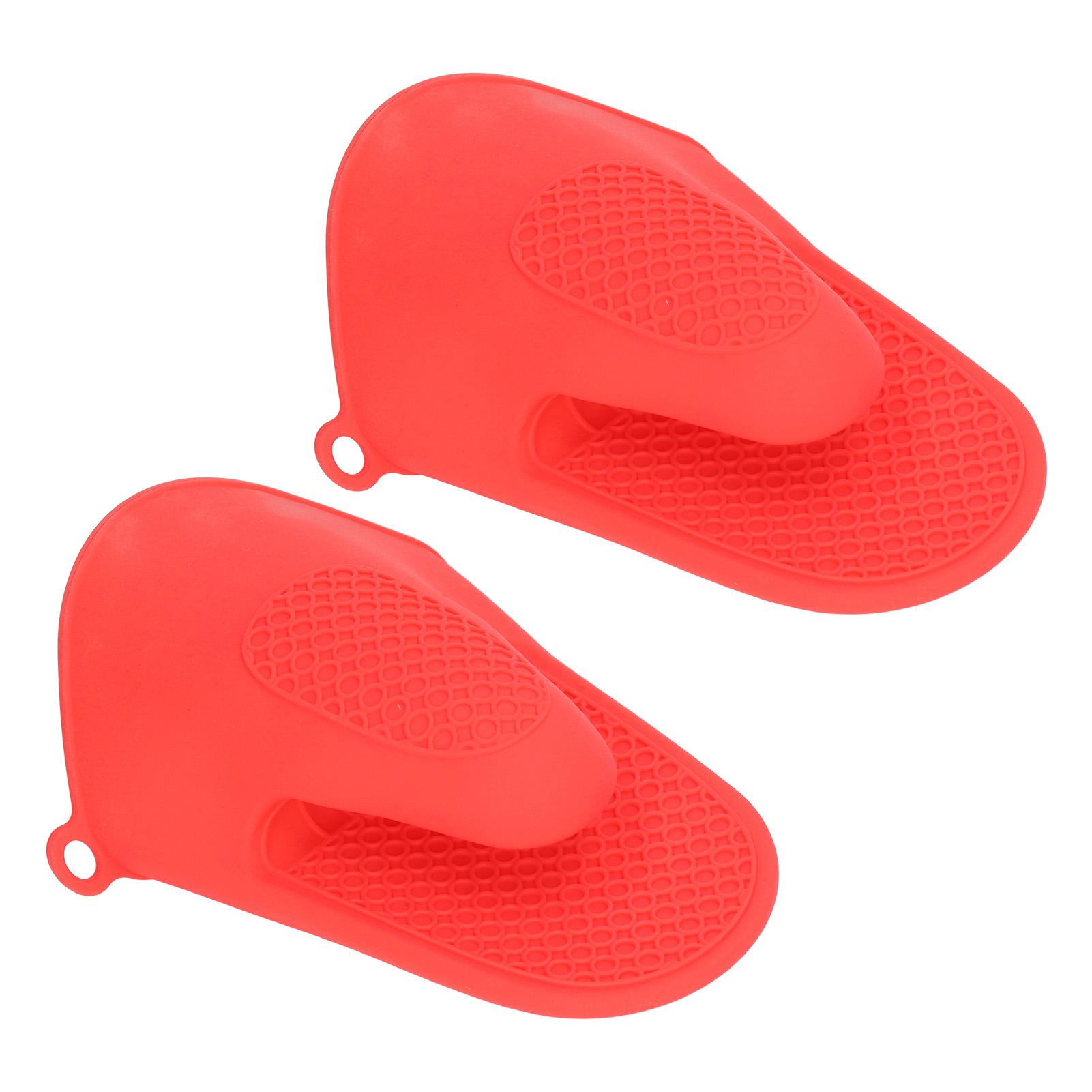 

2pcs Oven Mitts Mini Silicone Thickened Anti Scalding Cooking Pinch Mitts for Kitchen красный