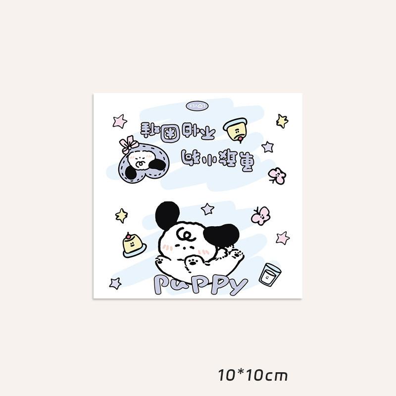 10PCS Kawaii Cartoon Summer Puppy Card Head Card Back Opp Bag Cute Kpop Star 3 Inch Photo Card DIY Decor Packing Material