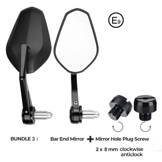 E-Mark Motorcycle Mirrors Handlebar End Mirror For Yamaha R6 R3 R1 Fz6 YZF Mt09 Mt07 Tmax 530 Tmax 500 Motorcycle Bar End