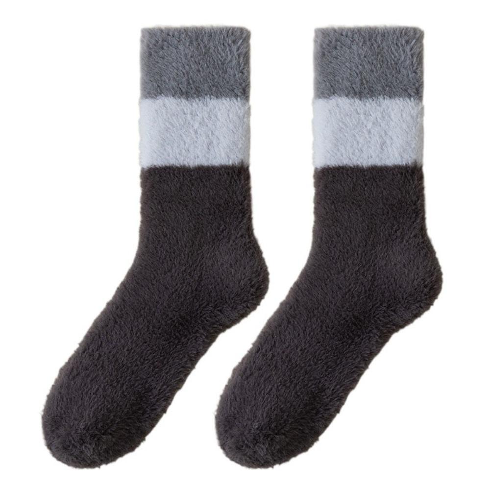 Winter Coral Fleece Socks Sleeping Mid Tube Socks Women Floor Plush Socks  For Female Men