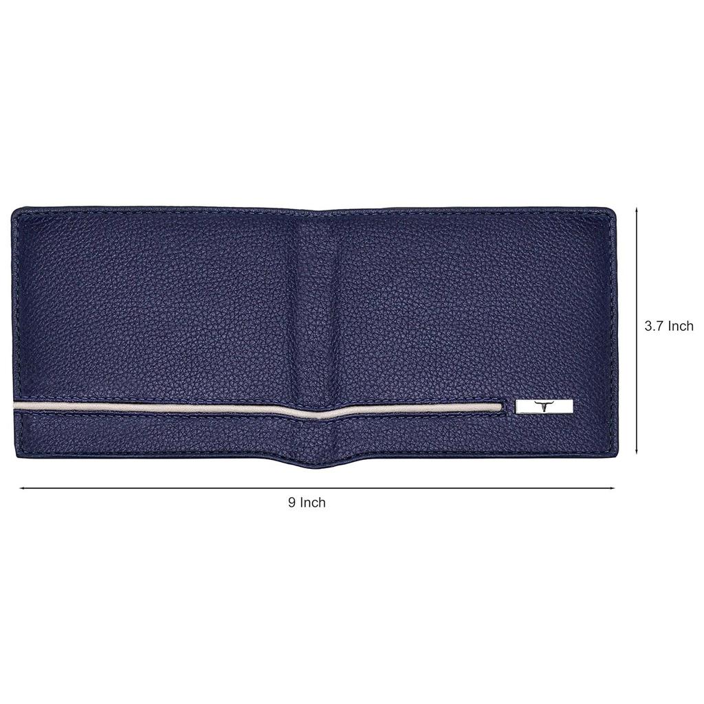 Stag Blue/Sand Leather Wallet for Men