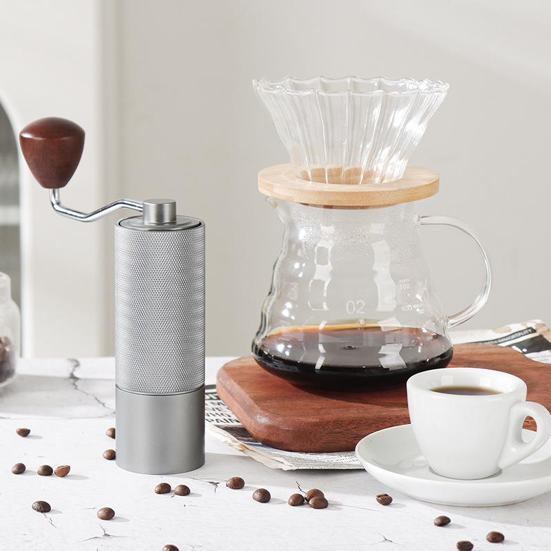 Portable Manual Coffee Grinder - Stainless Steel Burr for Pour-Over
