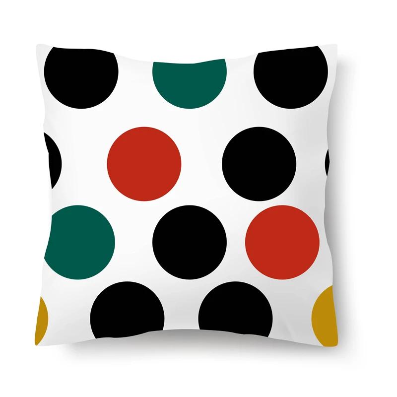 Home Decoration Bedroom Living Room Car Cushion Cover Pillowcase Colorful Dot Decorative  Sofa
