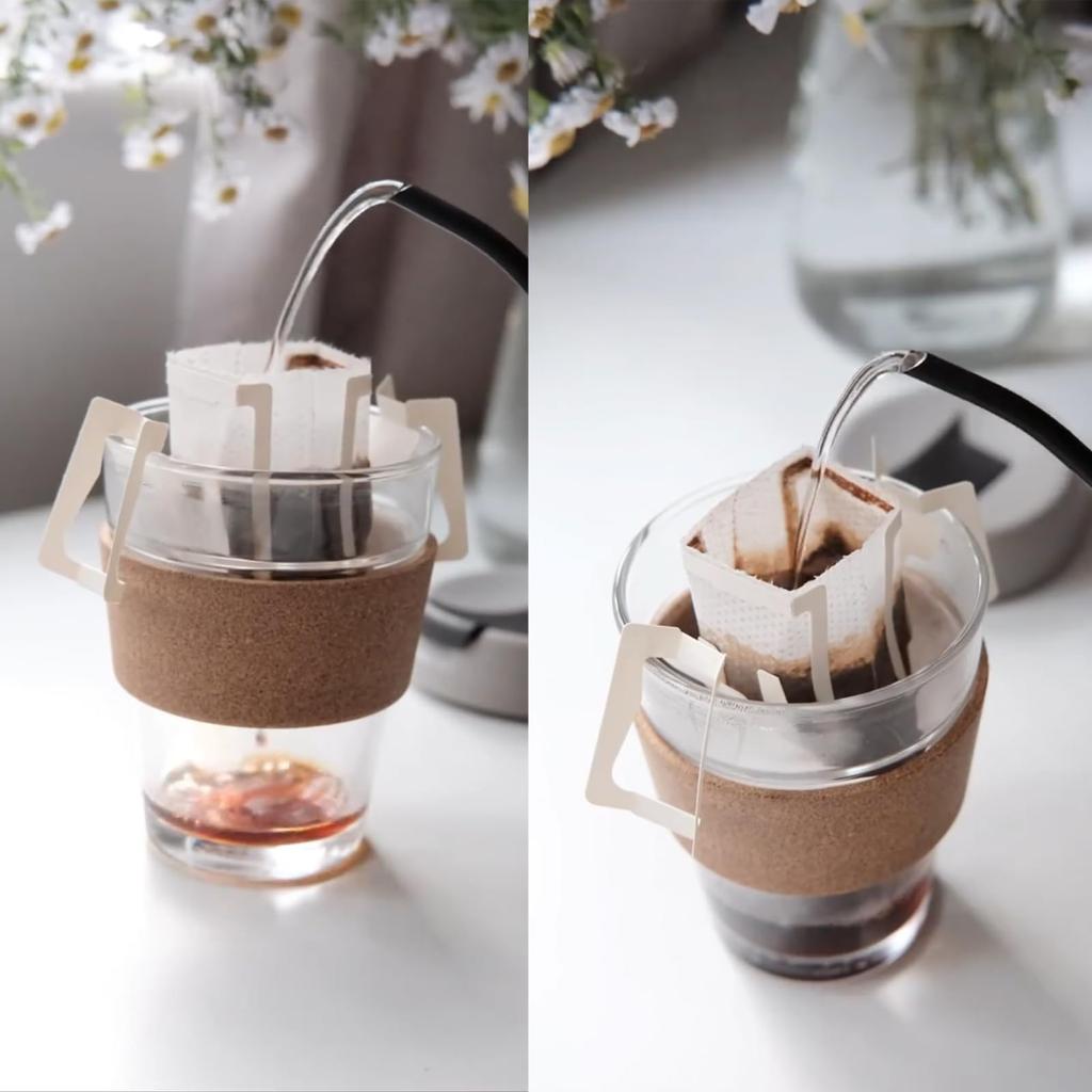 Niesporek Drip Filters, Coffee Filters for 1-2 Cups, 50-Pack, Includes 50 Kraft Paper Coffee Bags, Coffee Filter Paper, Easy to Carry, Perfect for