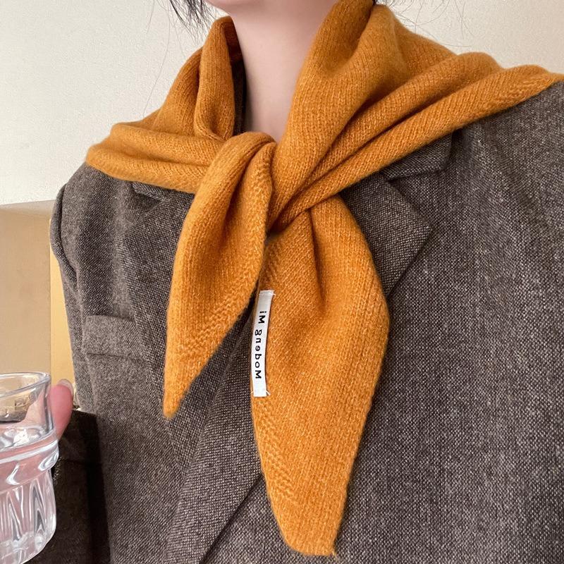 Knitted Triangle Scarf Winter Korea Women Neck Protection Small Cashmere Wool Warm Shawl Scarf XWJ115