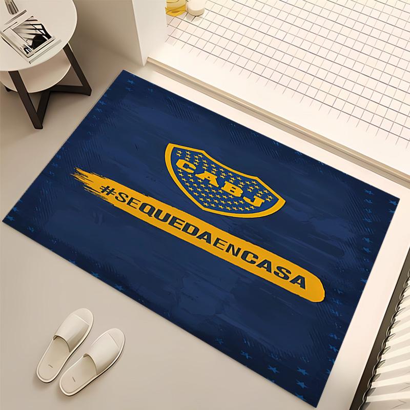 1pc Club Atlético Boca Juniors Print Area Rug - Soft, Washable Non-Slip Indoor Mat, Living Room, Home Office Decorative Rug,Office Decorative