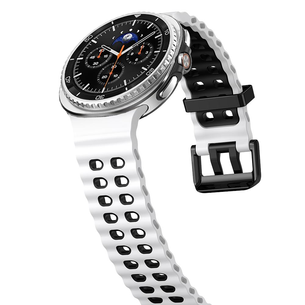 

Sport silicone Band For Samsung Galaxy Watch 8 classic 46mm Two color Marine belt Bracelet correa Galaxy Watch 8 40mm 44mm strap Galaxy8 Classic 46mm