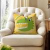INS Cute Animals Cushion Cover Natural Linen Organic Fabric DoubleSided Printing Couch Pillow Covers Home Decor
