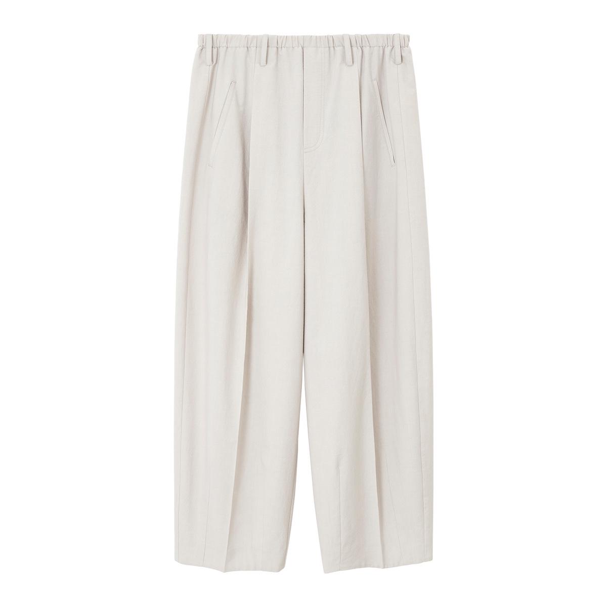 

Spring Slimming Elastic Waist Wool-Feel Casual Pants C6037 M светло-серый