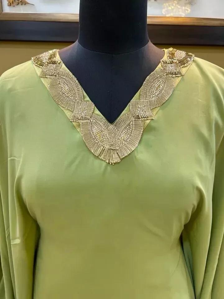 Farasha Dress Long Gown Stylish Georgette New Moroccan Dubai Kaftan Abaya