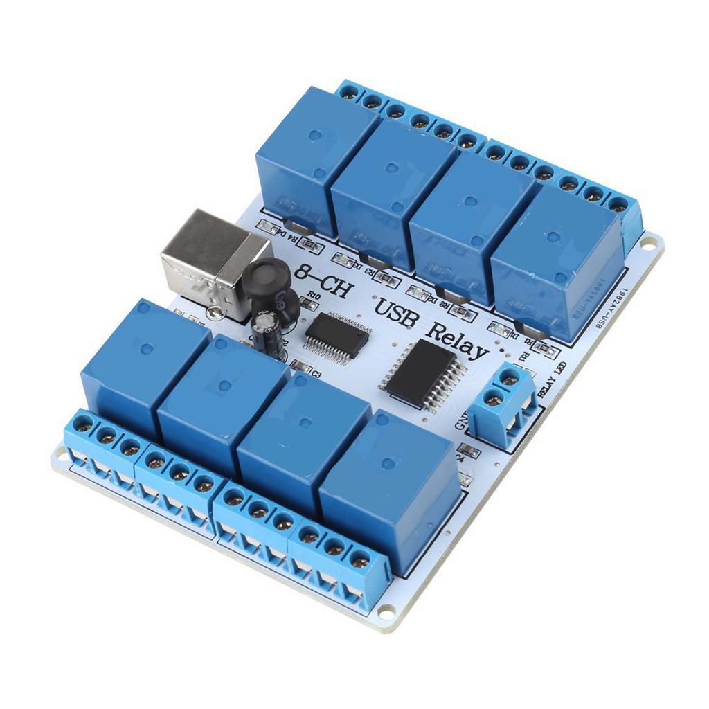 8 Channel 12VDC Type B USB Relay Board Module Controller for Automation Robotics