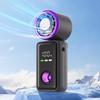 USB Rechargeable High-Speed Foldable Handheld Fan with Cooling Ice Pack and Digital Display