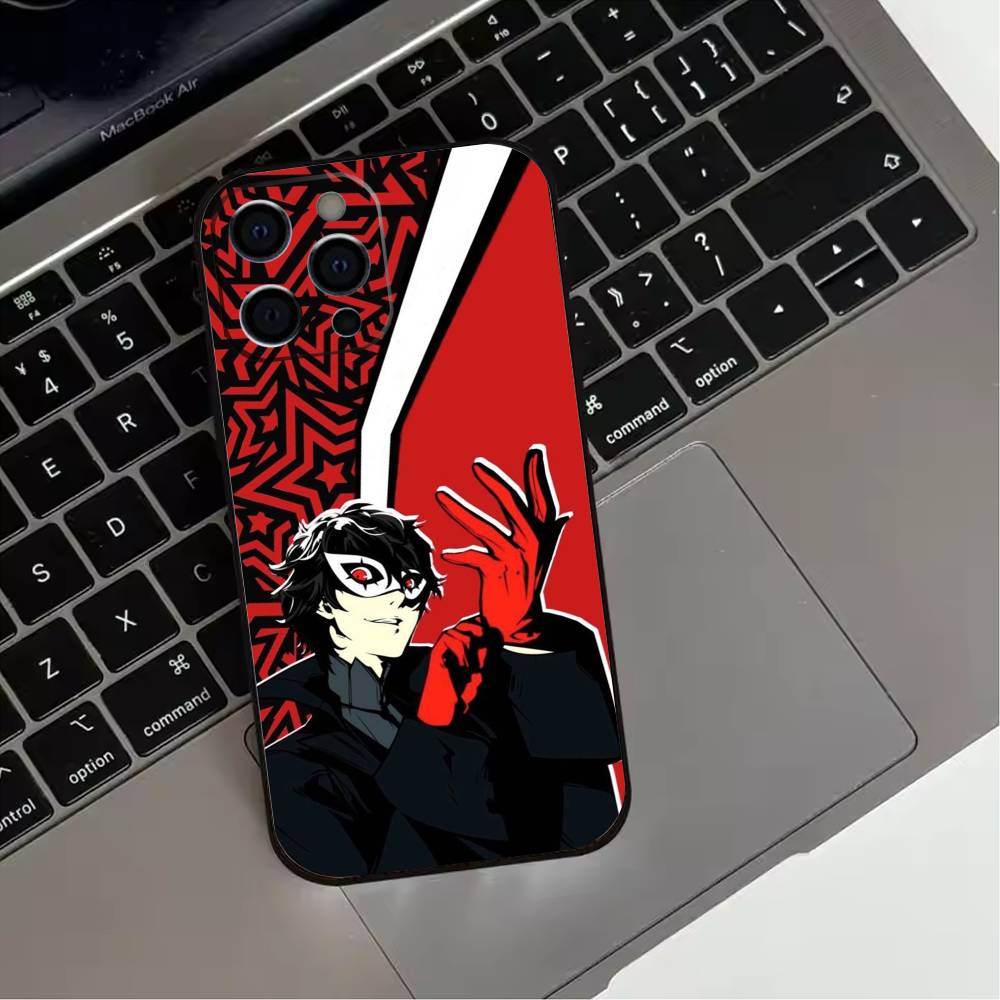 Game P-Persona 5  Phone Case For iPhone 17,16,15,14,13,12,11 Plus,Pro Max,XS,Soft Silicone Black Cover