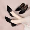 Pointed high heels women's 2025 autumn and winter simple temperament black small single shoes one pedal four-season shoes hot diamond fashion shoes