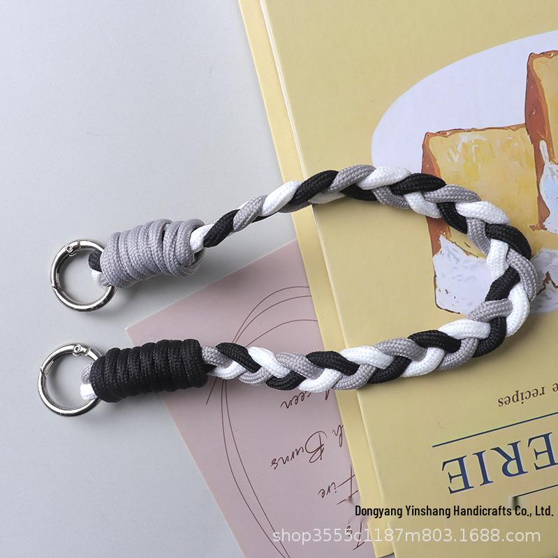 Colorful Dopamine-Inspired Woven Wrist Lanyard & Keychain